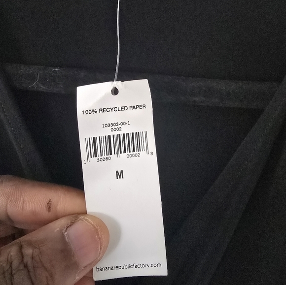 Banana Republic Dress Women Sz M Deep Plunge Black Fit And Flare Midi Witchy - Picture 6 of 9